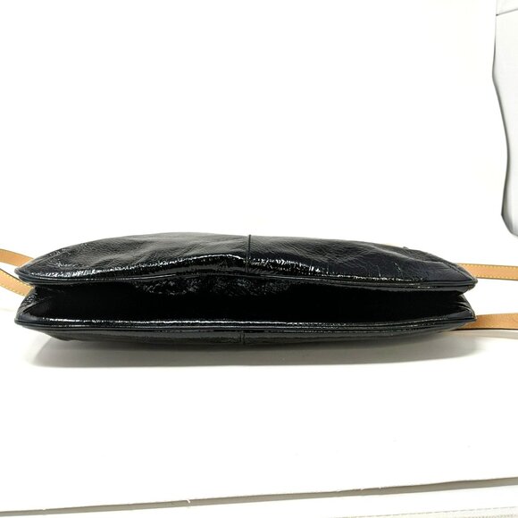 Etienne Privee Purse Bag Black Tan Satchel Leather Top Handle Strap - Picture 7 of 12